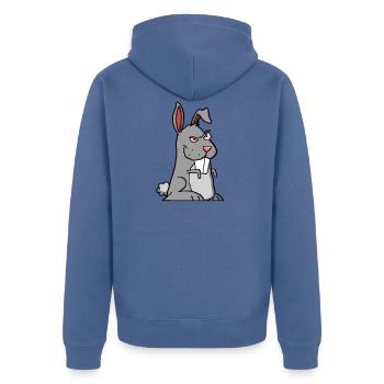 lapin - Veste à capuche bio Premium Unisexe - bleu pigeon - Dos - Nico (187cm)