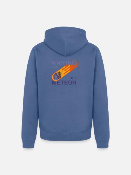 Warten auf den Meteor - Unisex Premium Bio Zip Hoodie - Taubenblau