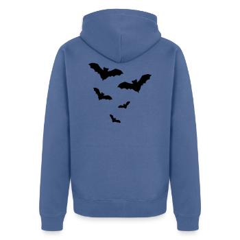 Bat bats - Unisex Premium Organic Zip Hoodie - stone blue - Back - Nico (187cm)
