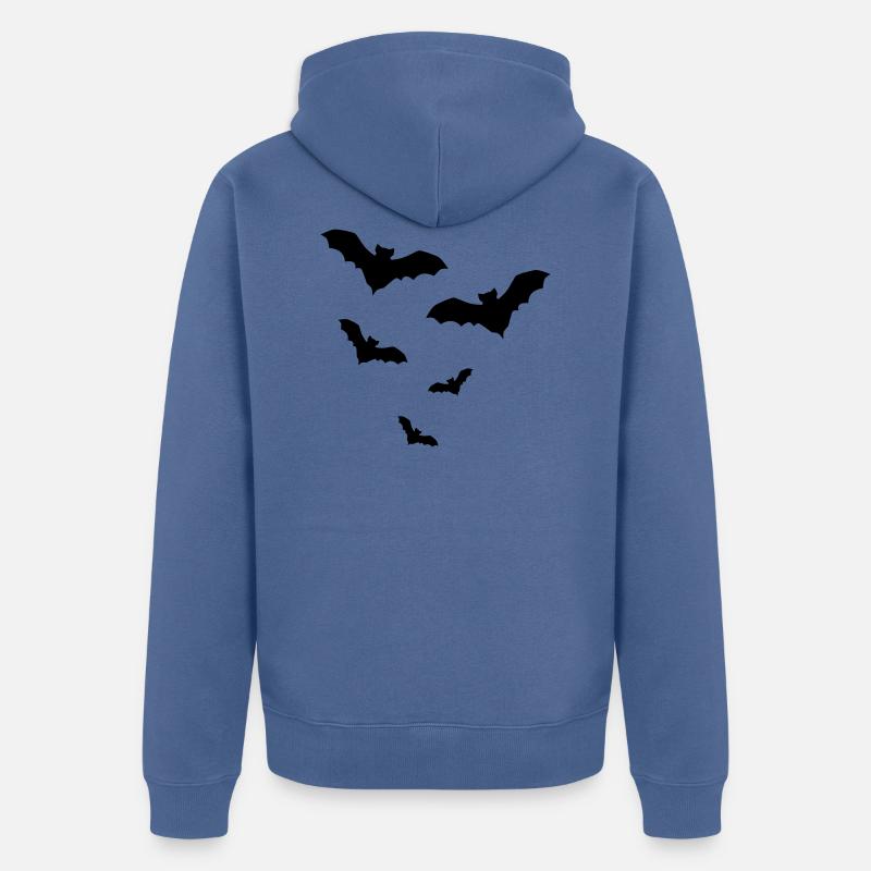 Fledermaus Fledermäuse - Unisex Premium Bio Zip Hoodie - Taubenblau