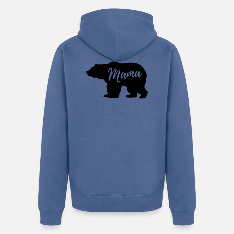 Mama Bear - Veste à capuche bio Premium Unisexe - bleu pigeon