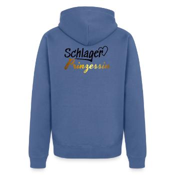 Schlager Prinzessin - Unisex Premium Bio Zip Hoodie - Taubenblau - Hinten - Nico (187cm)