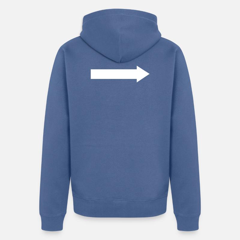 Graphique d'icône flèche - Veste à capuche bio Premium Unisexe - bleu pigeon