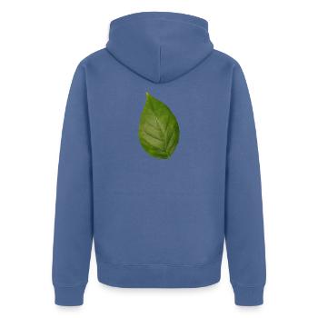 Leaf tree plant spring summer autumn green - Unisex Premium Organic Zip Hoodie - stone blue - Back - Nico (187cm)