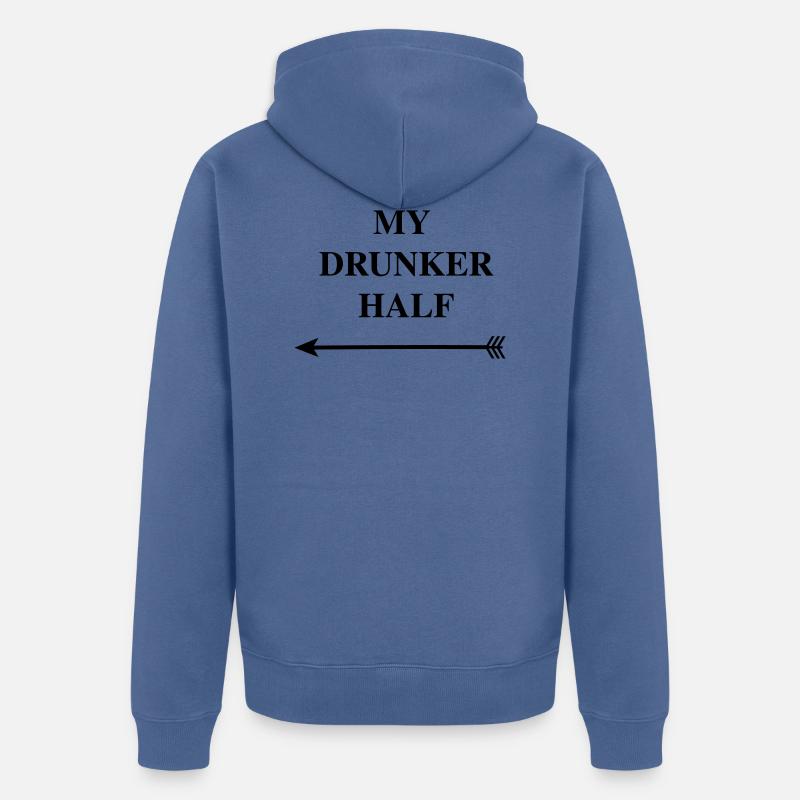 mon drunker a aidé - Veste à capuche bio Premium Unisexe - bleu pigeon