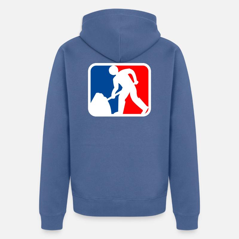 Logo de chantier - Veste à capuche bio Premium Unisexe - bleu pigeon