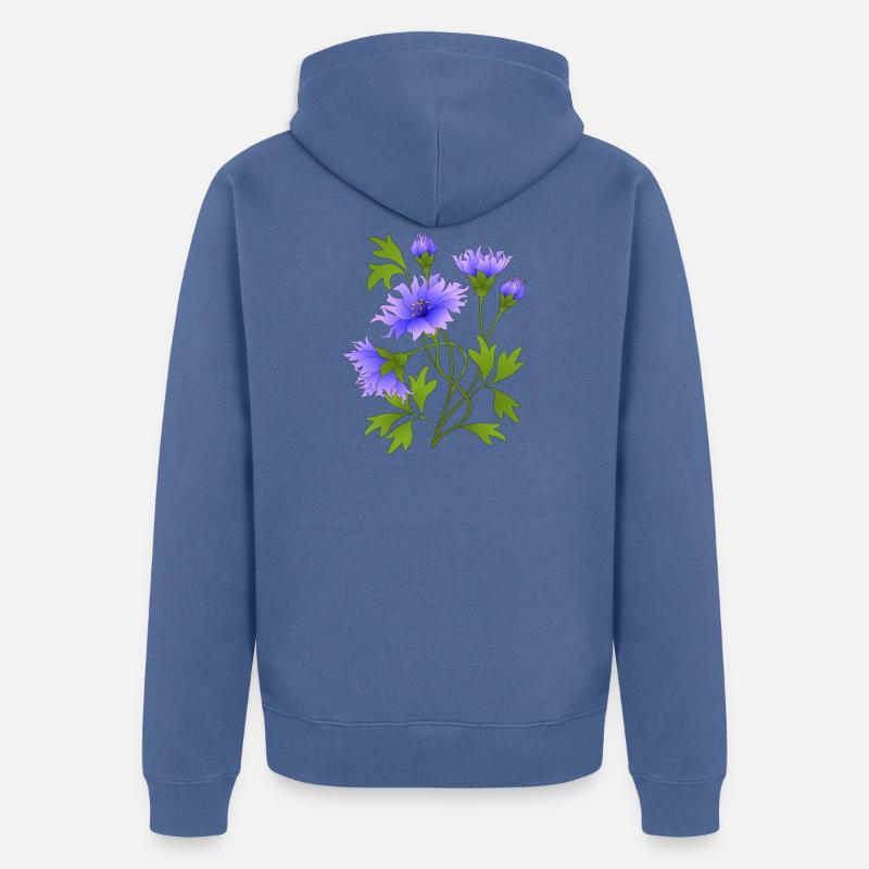 Fleurs - Veste à capuche bio Premium Unisexe - bleu pigeon