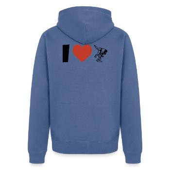 I Love Judo Judka Kampfsport Selbstverteidigung - Unisex Premium Bio Zip Hoodie - Taubenblau - Hinten - Nico (187cm)