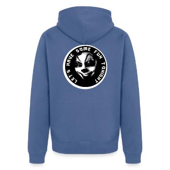 lets have some fun tonight - Unisex Premium Bio Zip Hoodie - Taubenblau - Hinten - Nico (187cm)