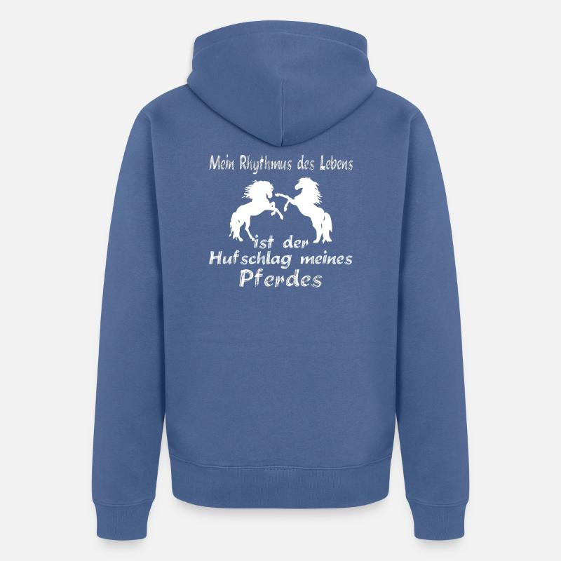 Rythme de fierté de cheval - Veste à capuche bio Premium Unisexe - bleu pigeon