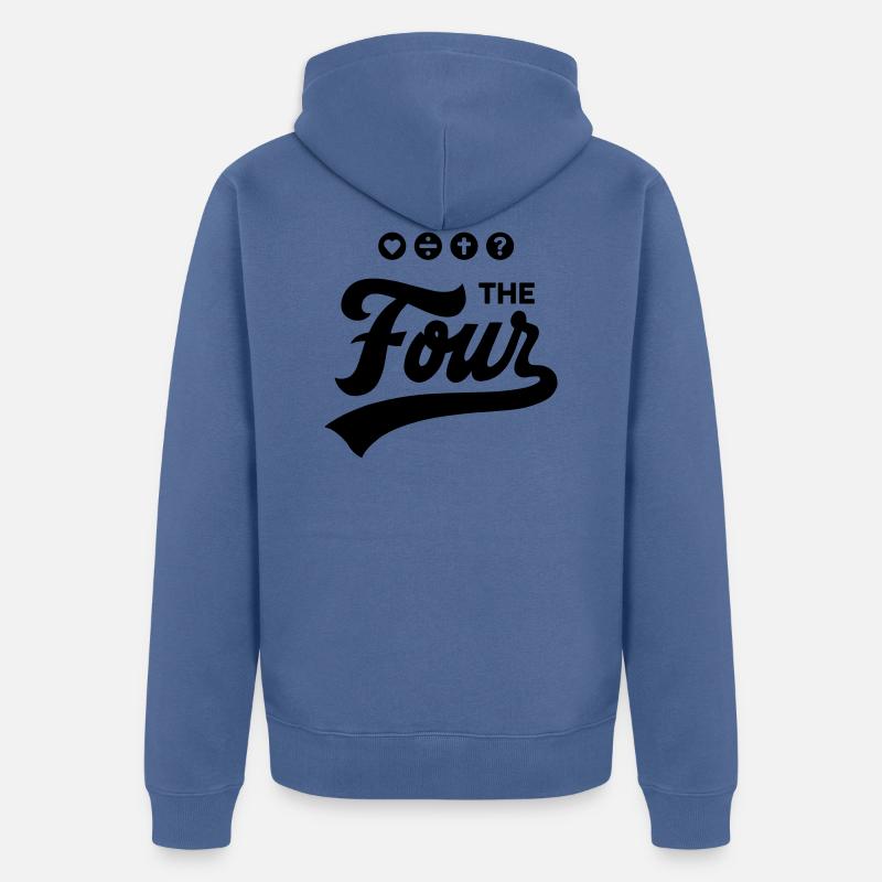 THE FOUR Cursive Bold - Unisex Premium Bio Zip Hoodie - Taubenblau