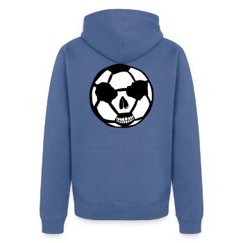 ballon foot tete de mort football - Veste à capuche bio Premium Unisexe - bleu pigeon - Dos - Nico (187cm)