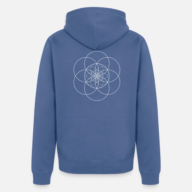Semence de Vie Transcendantale - Veste à capuche bio Premium Unisexe - bleu pigeon