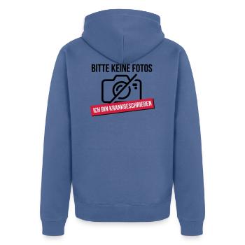 Please no photos - Unisex Premium Organic Zip Hoodie - stone blue - Back - Nico (187cm)