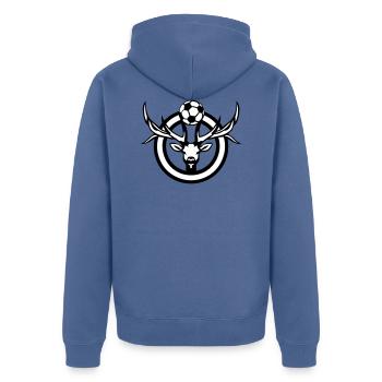 football cerf logo sport - Veste à capuche bio Premium Unisexe - bleu pigeon - Dos - Nico (187cm)