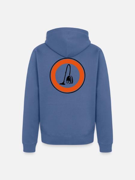 Staubsauger verboten Panel - Unisex Premium Bio Zip Hoodie - Taubenblau