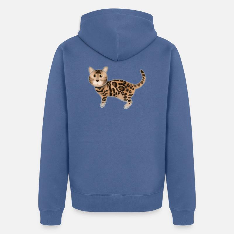 Bengal katze Geschnekidee - Unisex Premium Bio Zip Hoodie - Taubenblau