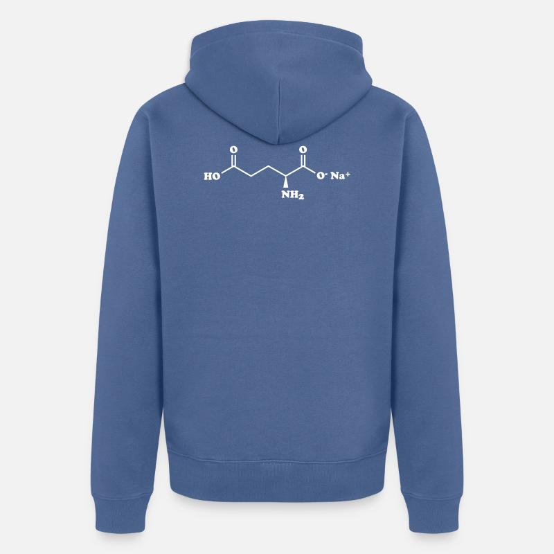 MSG Mononatriumglutamat-Molekül-chemische Formel - Unisex Premium Bio Zip Hoodie - Taubenblau