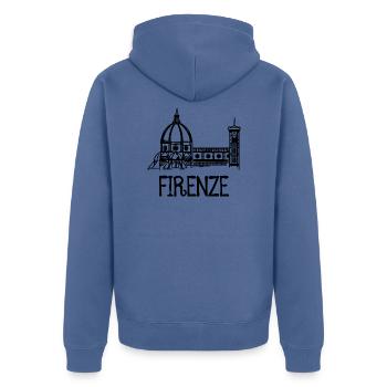 Florence - Veste à capuche bio Premium Unisexe - bleu pigeon - Dos - Nico (187cm)