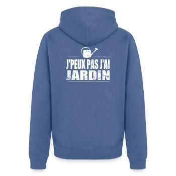 J'peux pas j'ai jardin - Veste à capuche bio Premium Unisexe - bleu pigeon - Dos - Nico (187cm)