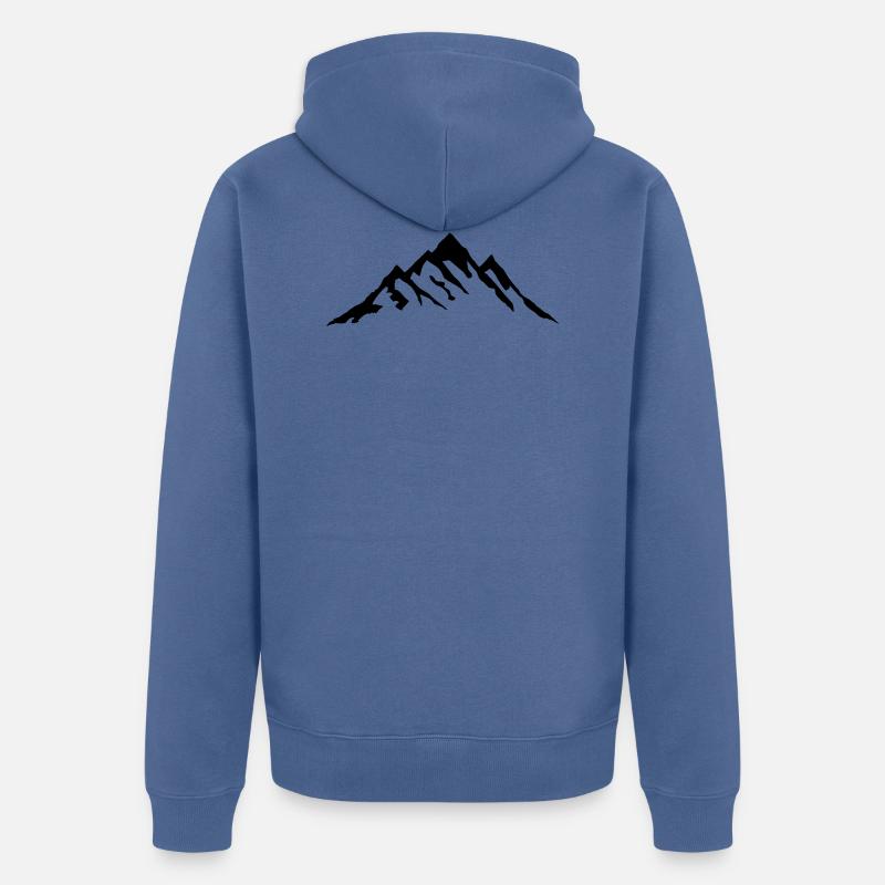 Berg, Berge, Bergkette - Unisex Premium Bio Zip Hoodie - Taubenblau