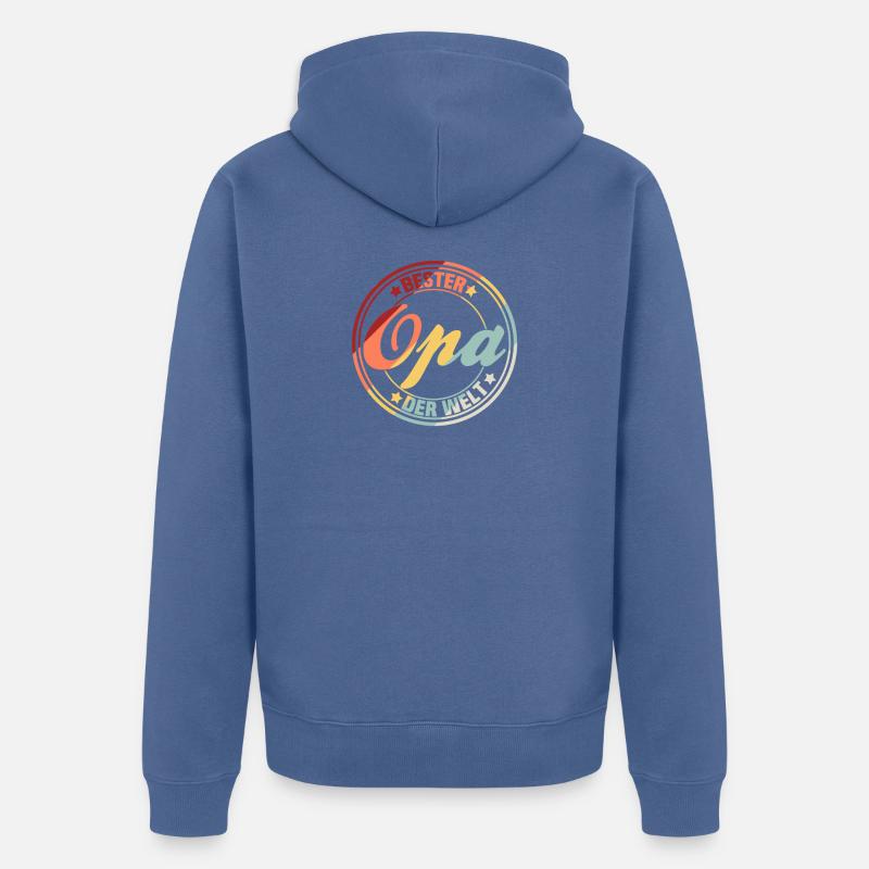 Bester Opa der Welt Geschenkidee - Unisex Premium Bio Zip Hoodie - Taubenblau