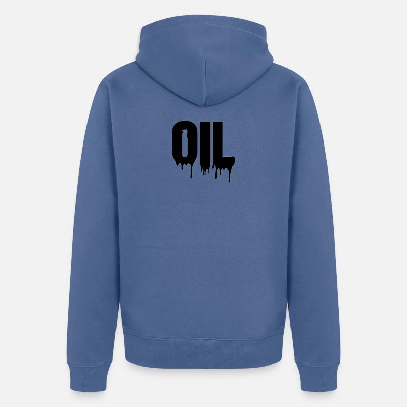 Conception de mot huile - Veste à capuche bio Premium Unisexe - bleu pigeon