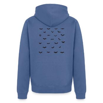 Halloween Bats Bundle 02 - Unisex Premium Organic Zip Hoodie - stone blue - Back - Nico (187cm)