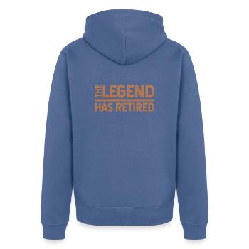Rente - Unisex Premium Bio Zip Hoodie - Taubenblau - Hinten - Nico (187cm)
