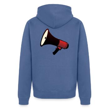 Lautsprecher-Lautsprecher-Lautsprecher megaphon - Unisex Premium Bio Zip Hoodie - Taubenblau - Hinten - Nico (187cm)