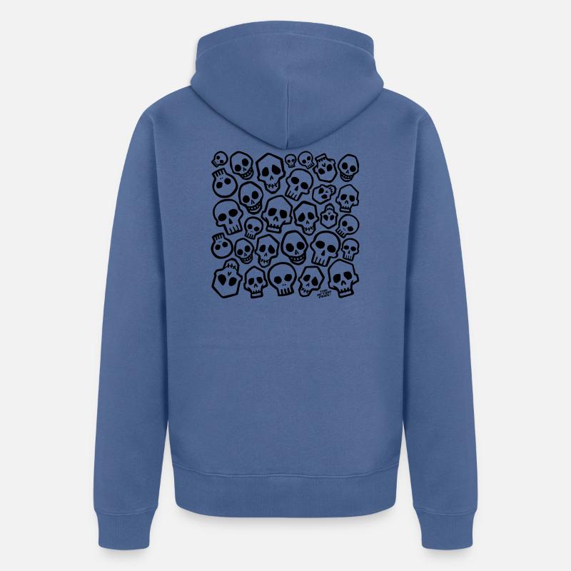 Chasseur de tête de crâne - Veste à capuche bio Premium Unisexe - bleu pigeon