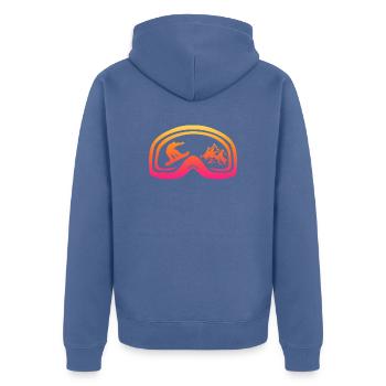 Planche a neige - Veste à capuche bio Premium Unisexe - bleu pigeon - Dos - Nico (187cm)
