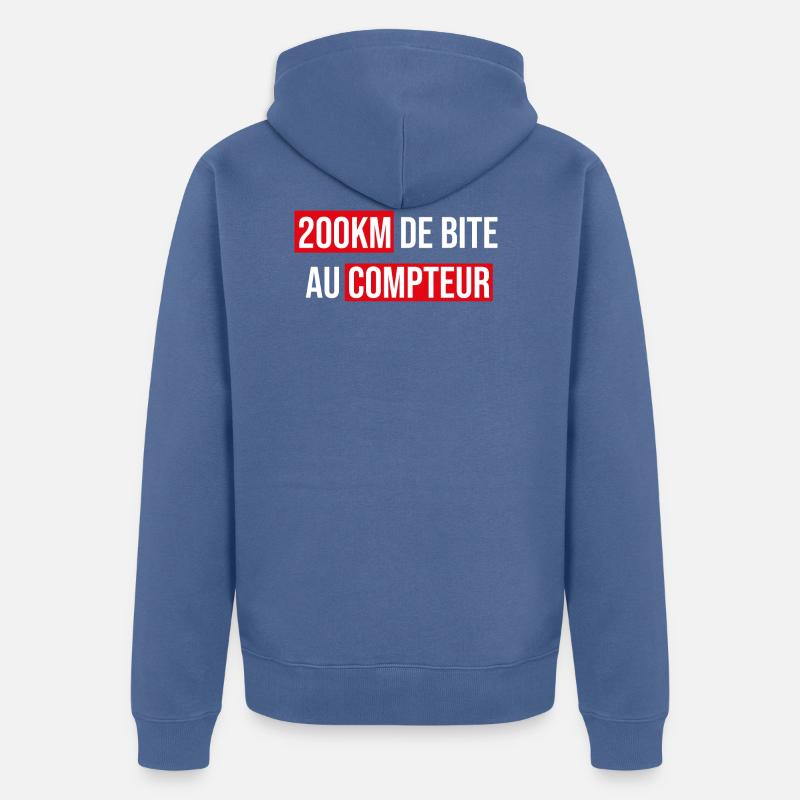 200km de bite au compteur - Veste à capuche bio Premium Unisexe - bleu pigeon
