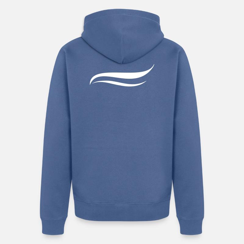 Décor de lignes courbes - Veste à capuche bio Premium Unisexe - bleu pigeon