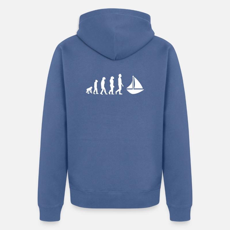Voile évolution - Veste à capuche bio Premium Unisexe - bleu pigeon