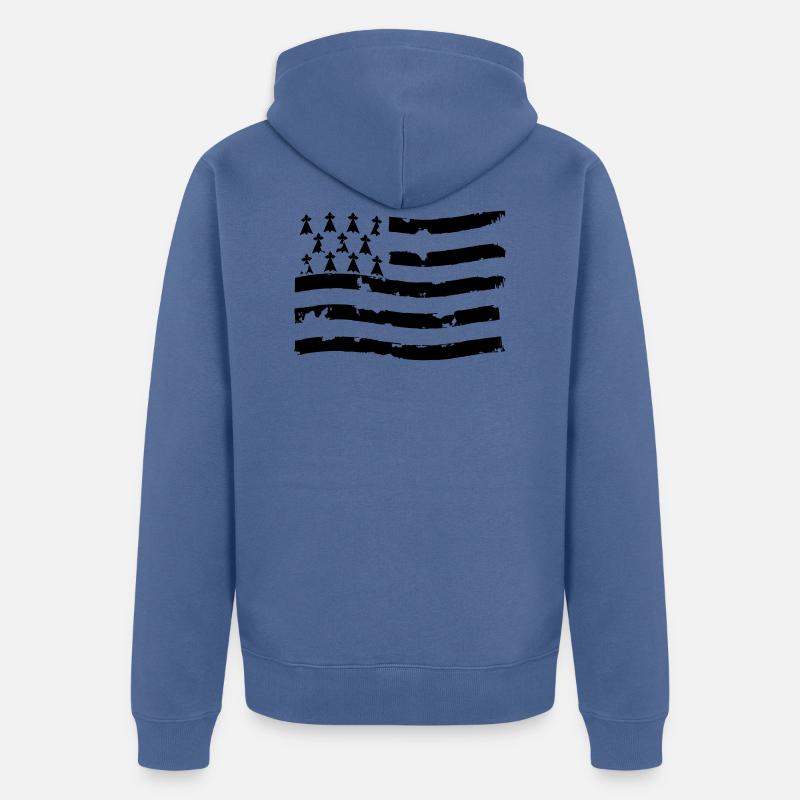 drapeau breton - Veste à capuche bio Premium Unisexe - bleu pigeon