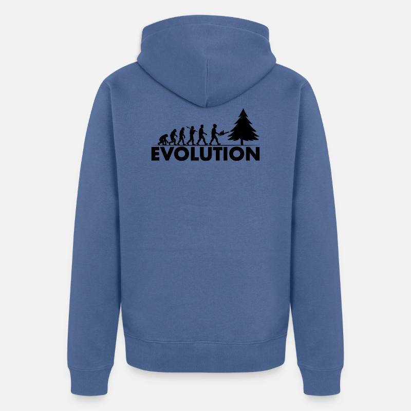 Tronçonneuse Evolution Noir - Veste à capuche bio Premium Unisexe - bleu pigeon