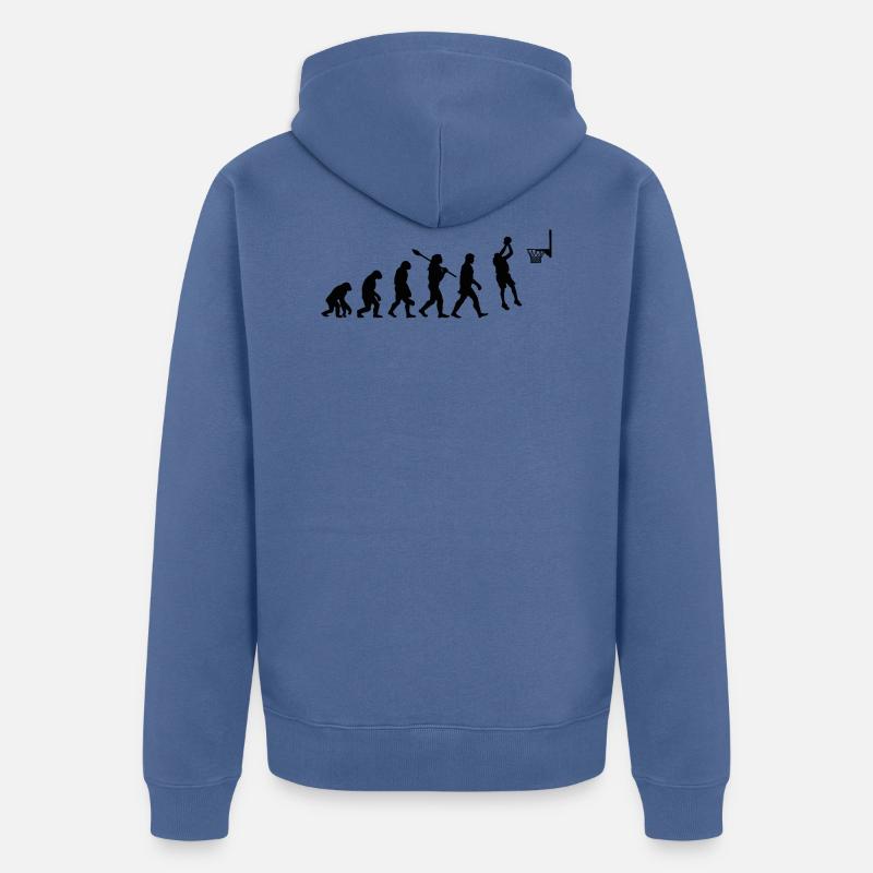 Basket évolution - Veste à capuche bio Premium Unisexe - bleu pigeon