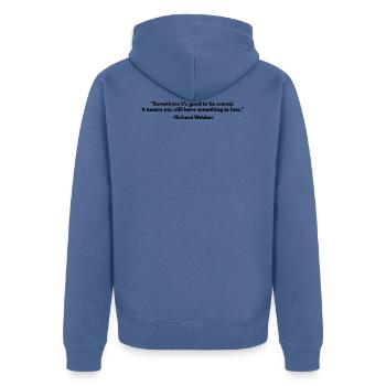 Richard Webber quotes - Unisex Premium Organic Zip Hoodie - stone blue - Back - Nico (187cm)