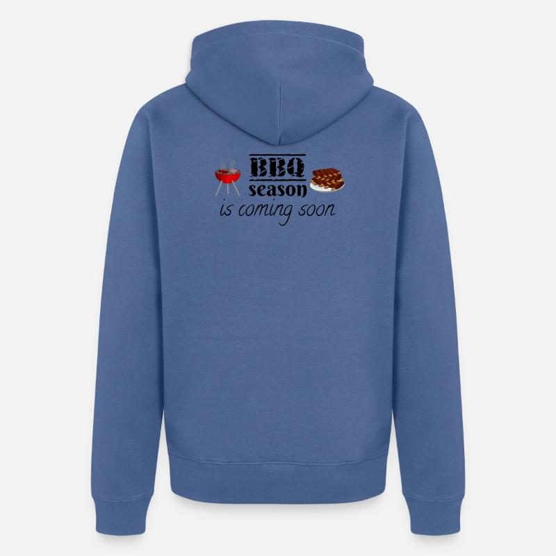 Die Grillsaison kommt bald. - Unisex Premium Bio Zip Hoodie - Taubenblau