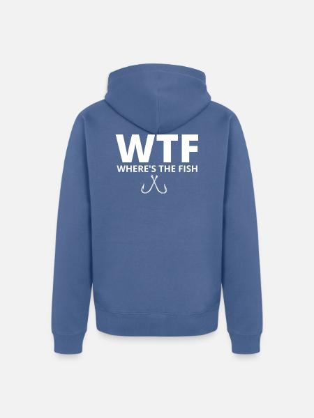 WTF where's the fish - Unisex Premium Organic Zip Hoodie - stone blue