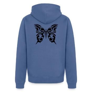 papillon tribal - Veste à capuche bio Premium Unisexe - bleu pigeon - Dos - Nico (187cm)