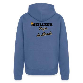 Meilleur Papa du Monde - Veste à capuche bio Premium Unisexe - bleu pigeon - Dos - Nico (187cm)
