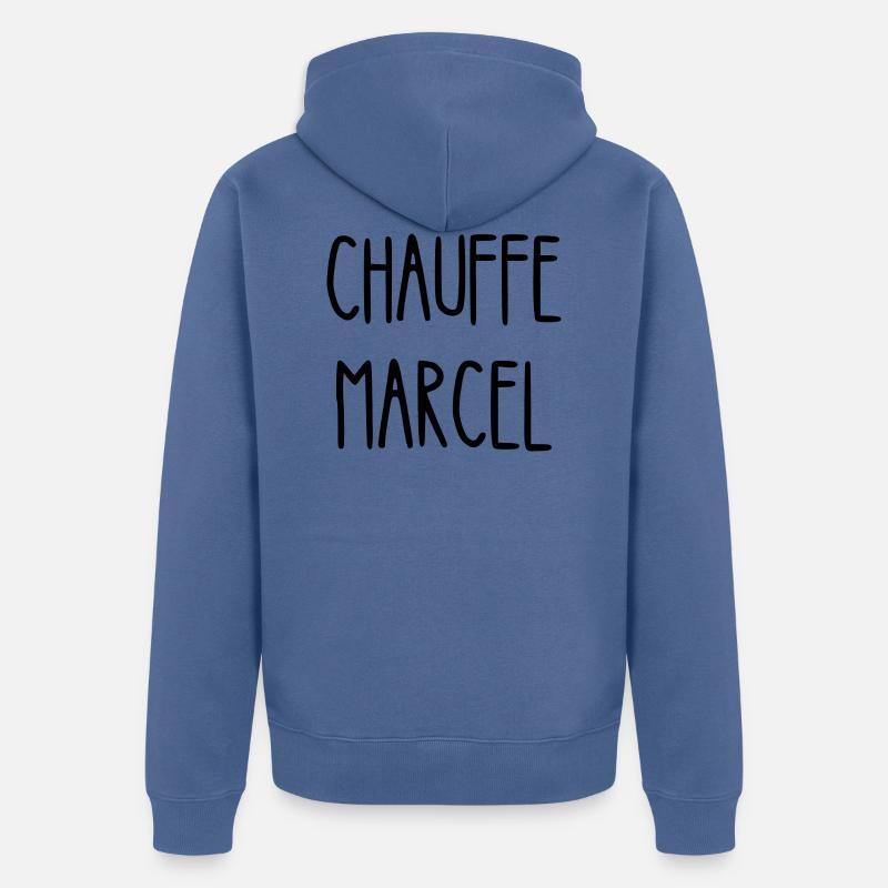 chauffe marcel - Veste à capuche bio Premium Unisexe - bleu pigeon