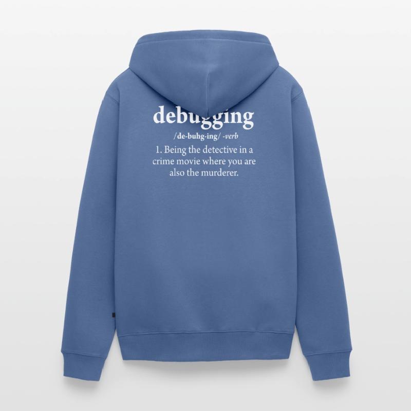 Debuggen von Definitionscode-Softwareentwickler Unisex Premium Bio Zip Hoodie