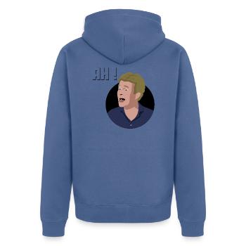 AH - Veste à capuche bio Premium Unisexe - bleu pigeon - Dos - Nico (187cm)