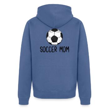 Fußball Mama - Unisex Premium Bio Zip Hoodie - Taubenblau - Hinten - Nico (187cm)