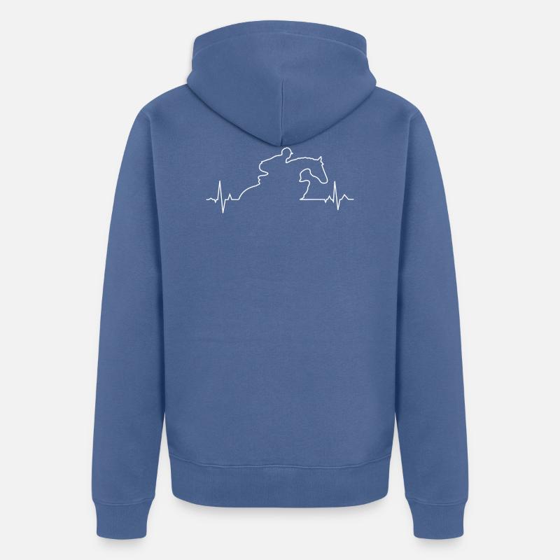 Saut d’obstacles ECG - Veste à capuche bio Premium Unisexe - bleu pigeon