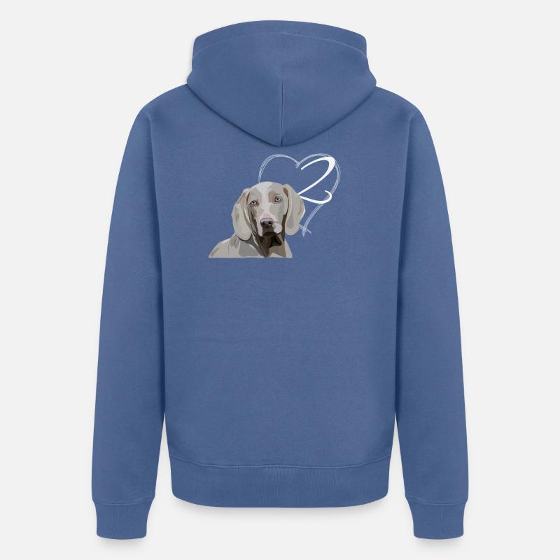 Weimaraner - 2ème anniversaire - Veste à capuche bio Premium Unisexe - bleu pigeon