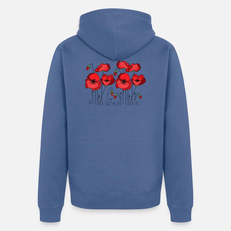 Fleur - Veste à capuche bio Premium Unisexe - bleu pigeon